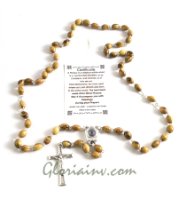 Olive Wood Rosary with Holy Water 